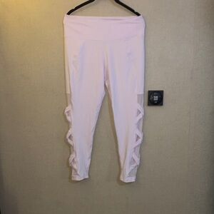 Betsy Johnson Chic Pink Leggings with Mesh Cutouts